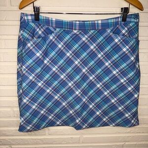 Dockers Blue Plaid Stretch Cotton Golf Skort, Women’s Size 10